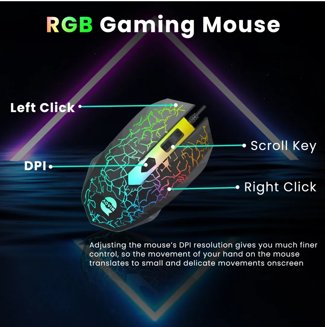 AQVIN RGB Gaming Keyboard & Mouse Combo - QC20-G image indicator(3)