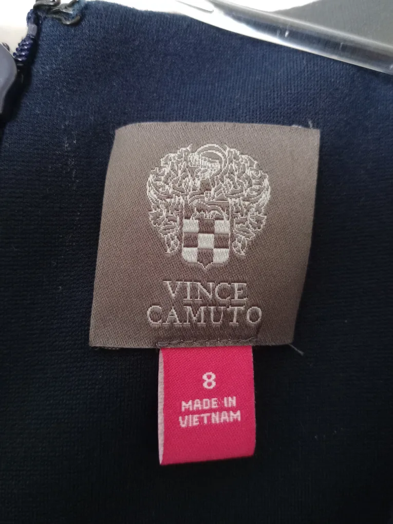 Navy Blue Velvet Detail Dress - Size 8 image indicator(6)