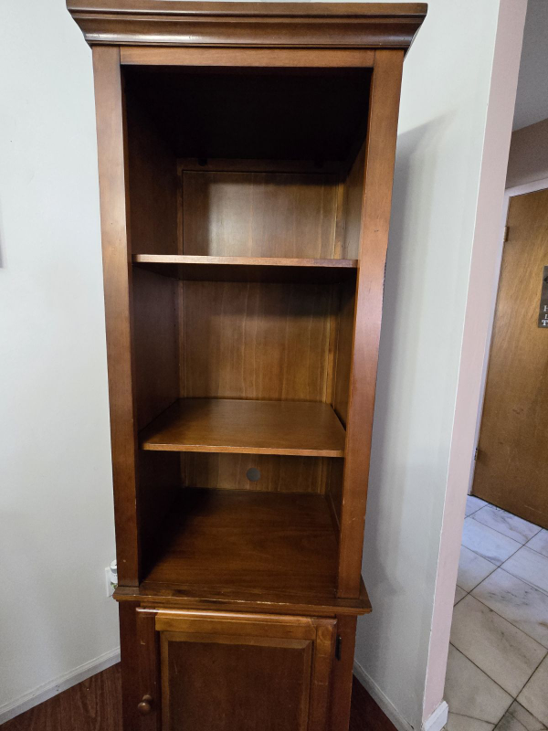 Solid Wood Bookcase with Cabinet
