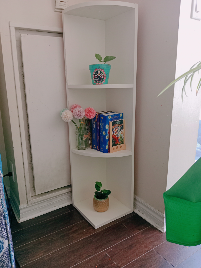 Pair of White Corner Shelves