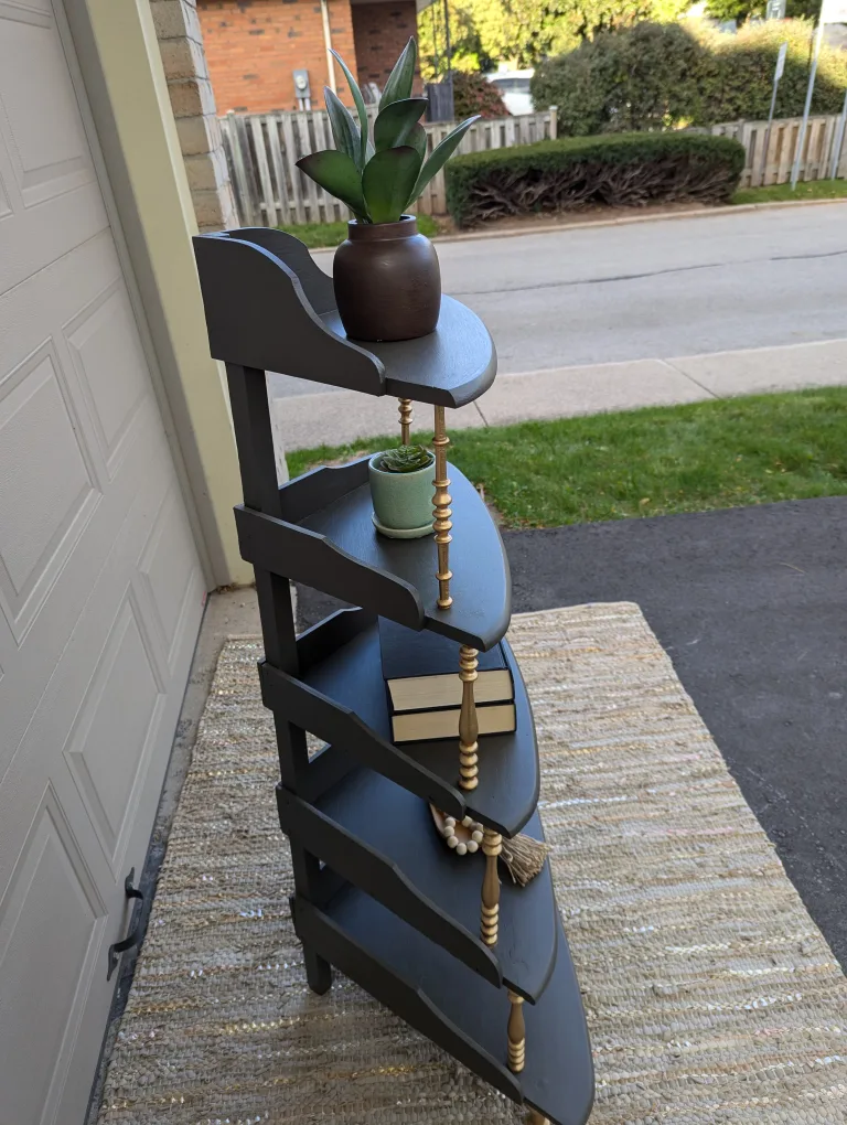 Newly refinished corner shelf unit image indicator(6)