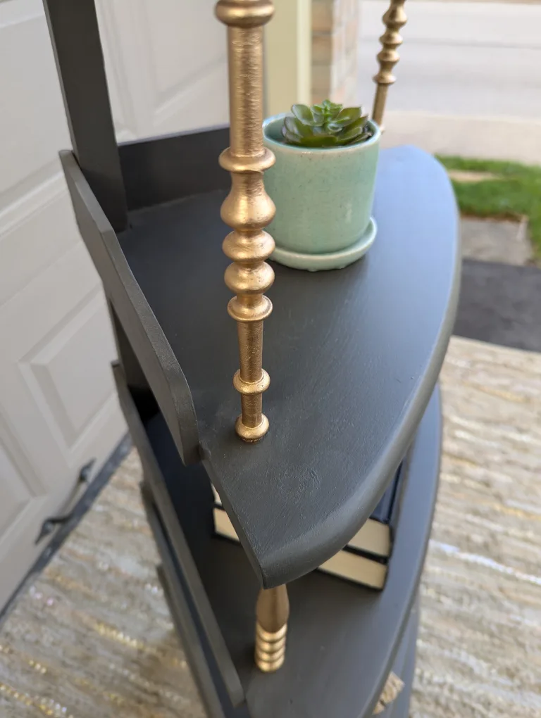 Newly refinished corner shelf unit image indicator(7)