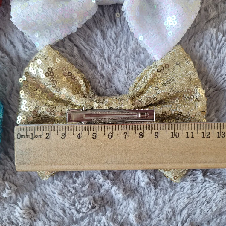 Sequin Hair Bows with Alligator Clips - Set of 4 - NEW image indicator(3)
