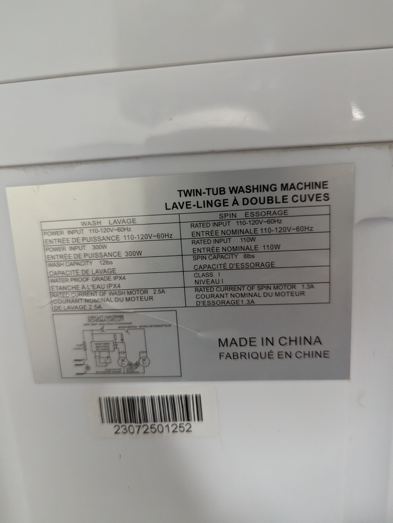 Compact Twin Tub Washer and Spin Dryer - photo 4