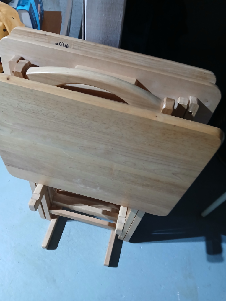 Nested Wooden Folding Tables