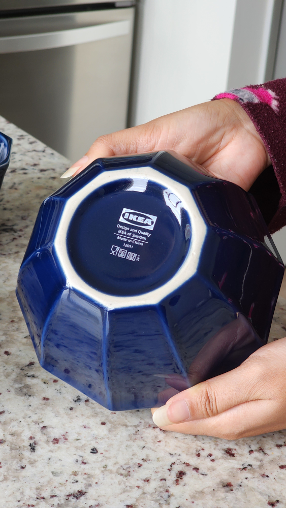 Set of four IKEA STRIMIG Glaze [blue] bowls - 15cm (6") - photo 2