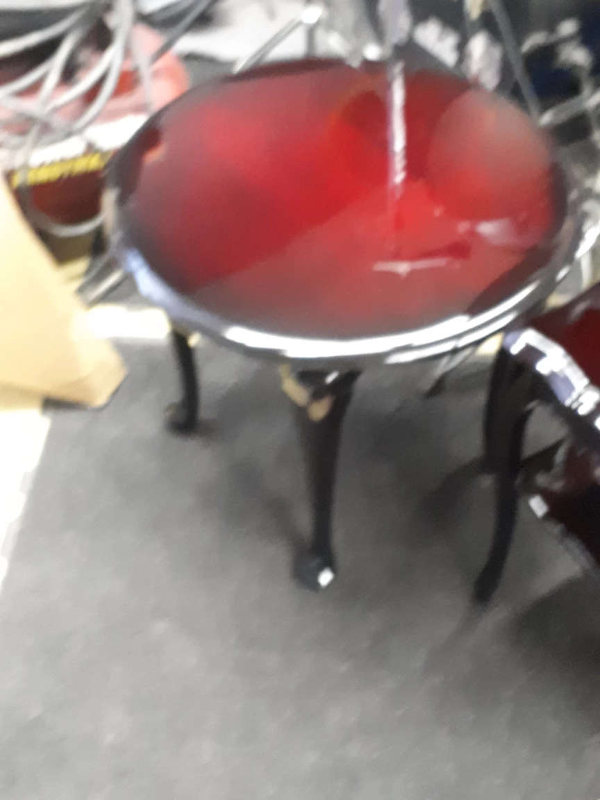 Round Red Coffee Table 100 percent mahogany  custom paint