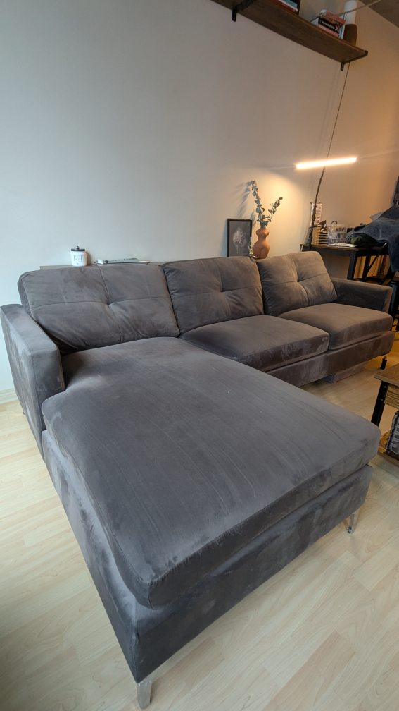 Grey Sectional Sofa with Chaise Lounge