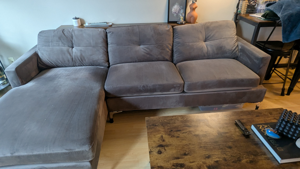 Grey Sectional Sofa with Chaise Lounge - photo 3