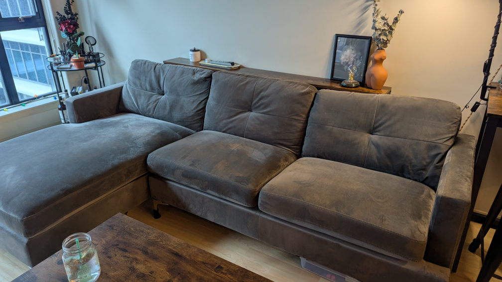 Grey Sectional Sofa with Chaise Lounge - photo 4