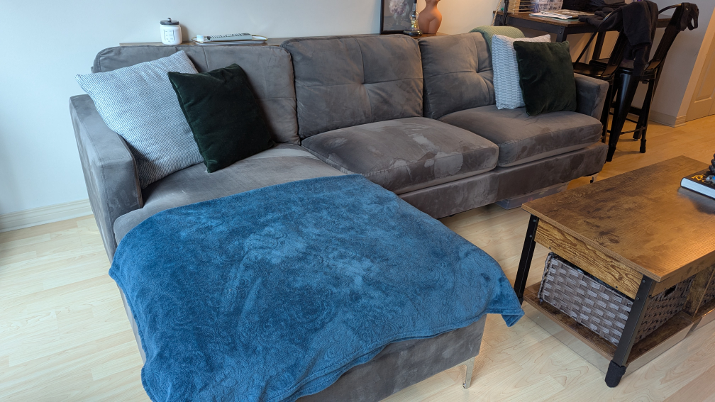 Grey Sectional Sofa with Chaise Lounge - photo 5