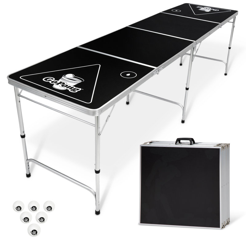 8-Foot Portable Folding Beer Pong Table (6 balls included)