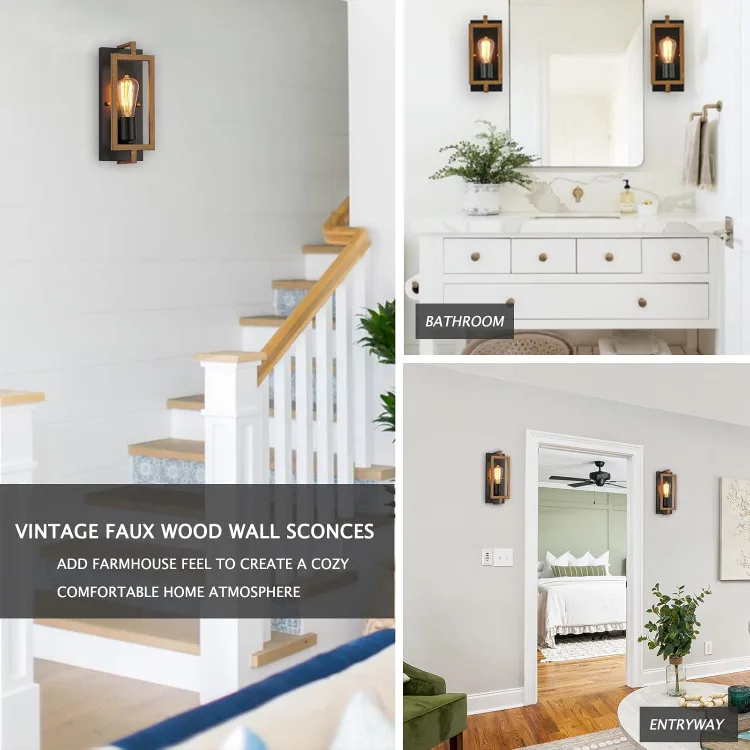 Industrial Wall Sconces Set of 2 Rustic Vintage Wall Light image indicator(4)