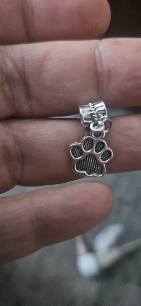 Silver Paw Print Charm / pendant - photo 2