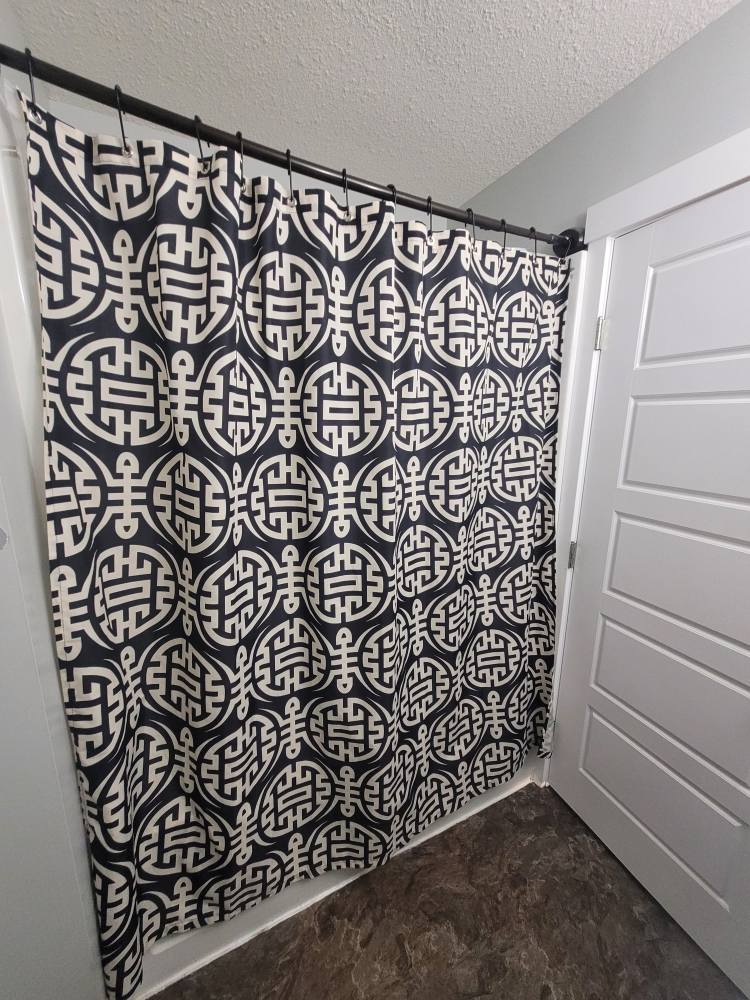 Black and White Geometric Shower Curtain