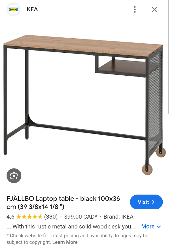 IKEA FJÄLLBO Laptop Table - Black