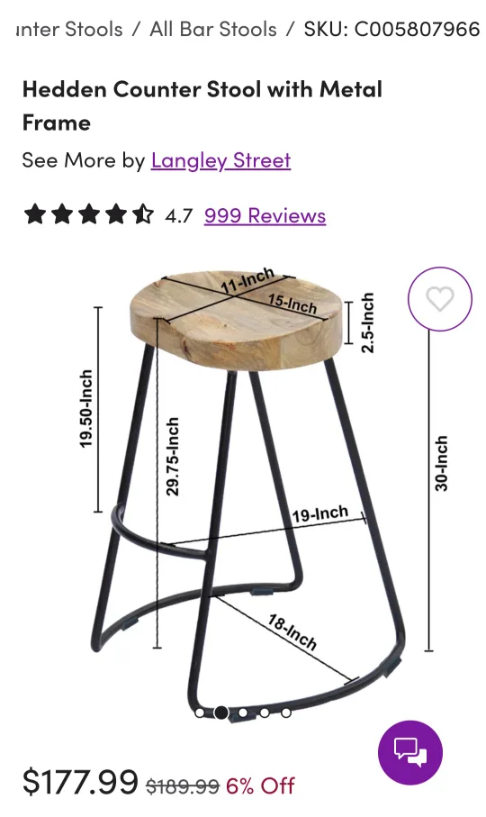 Mango wood bar stools image indicator(4)