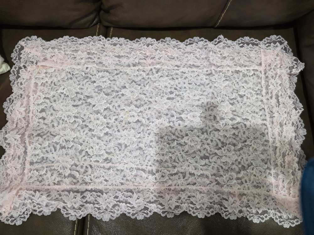 #Freecycle Vintage Pink Lace Scarf