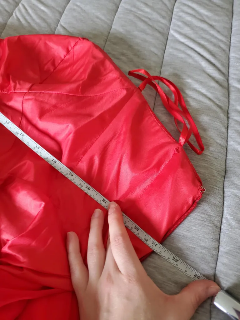 strapless red Long (Prom Dress) with Rhinestone Detail image indicator(4)