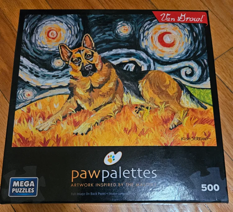 500-Piece PawPalettes German Shepherd Puzzle - Van Gogh Inspired image indicator(4)