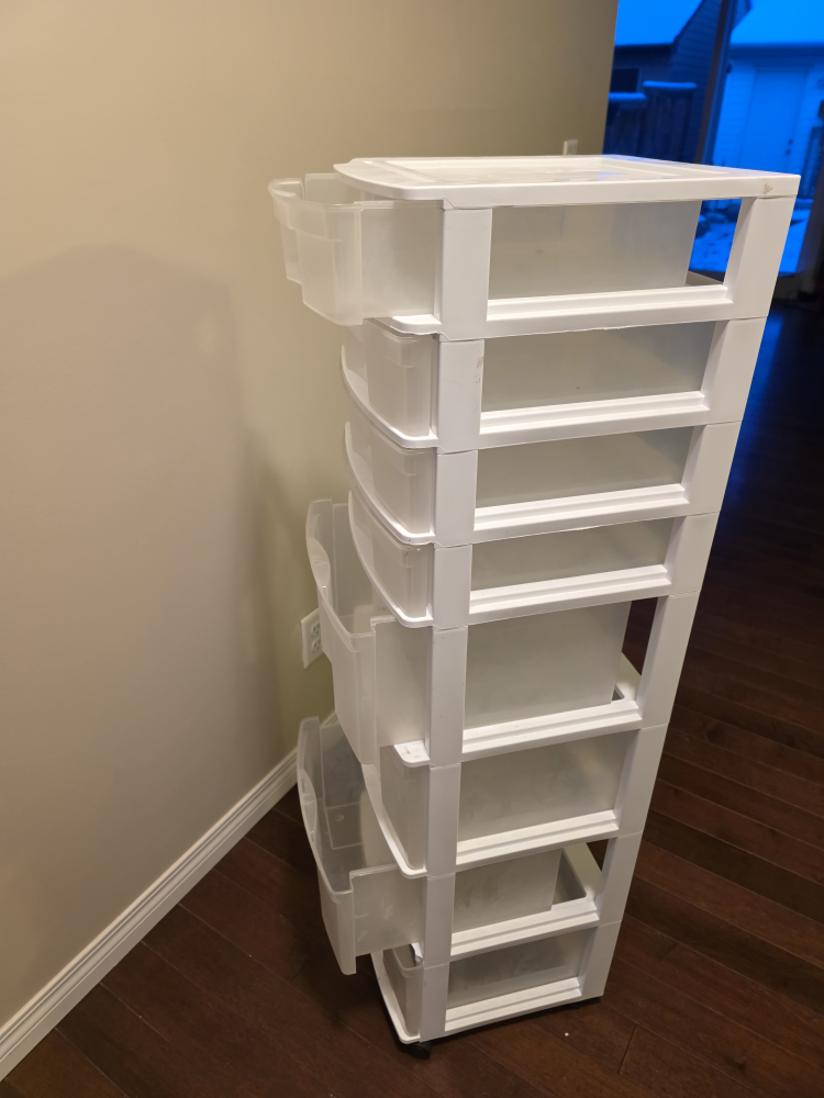 White Plastic Rolling Drawer Cart