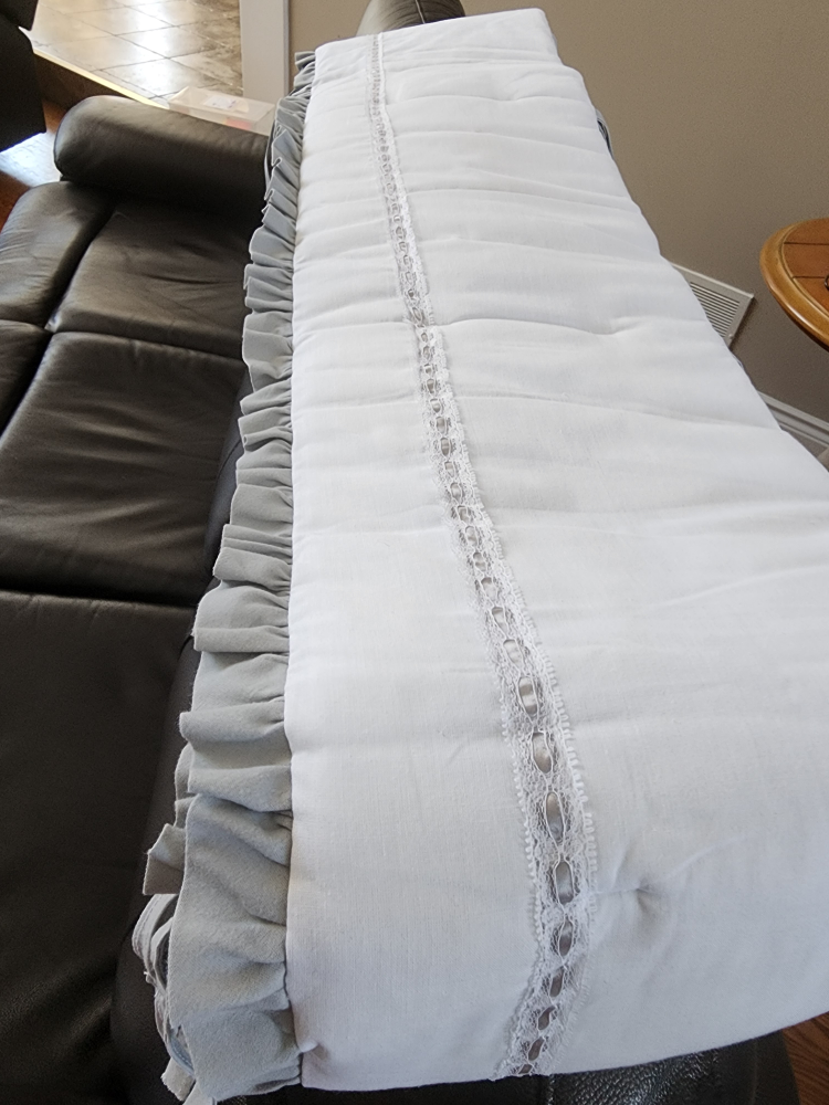 White and Grey Crib Rail Cover - photo 2