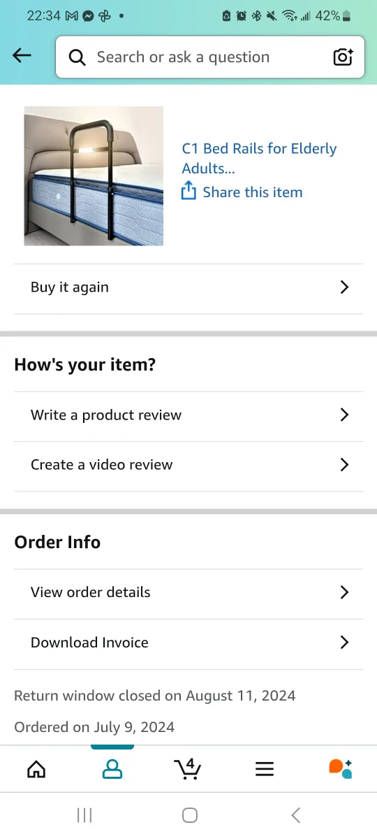 Nimood Bed Rail - Adjustable Height for Elderly Adults image indicator(6)