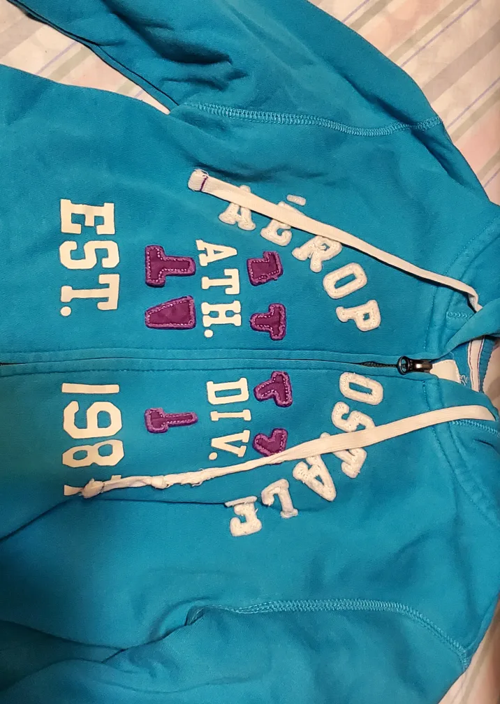 Aeropostale Zip-Up Hoodie - Red and Blue image indicator(3)