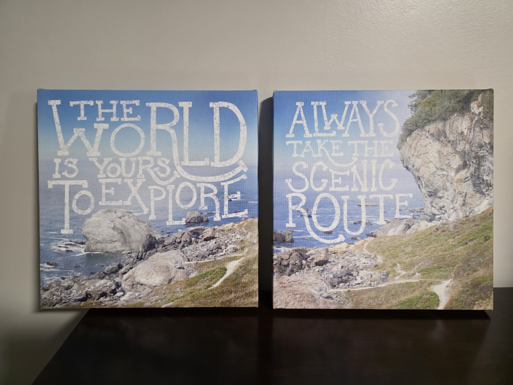 Set of 2 Inspirational Travel Canvas Wall Art Prints - photo 2