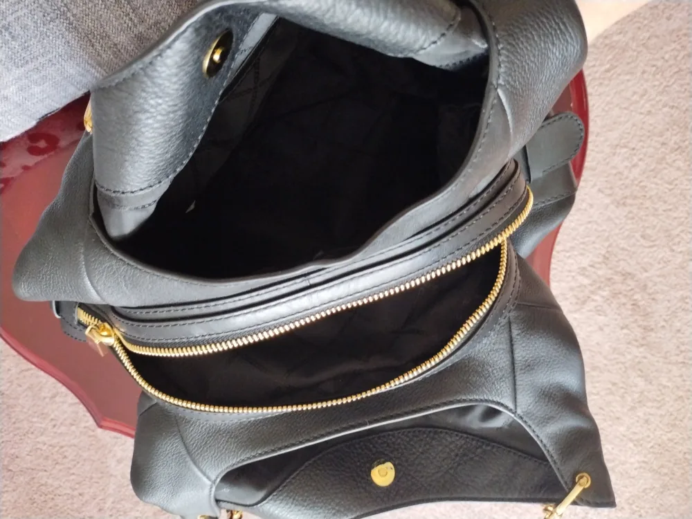 Authentic Michael Kors Black Leather Hobo Bag image indicator(4)