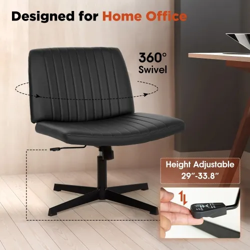 Black Height Adjustable Swivel Office Chair