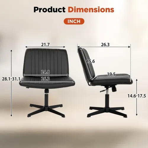 Black Height Adjustable Swivel Office Chair - photo 3