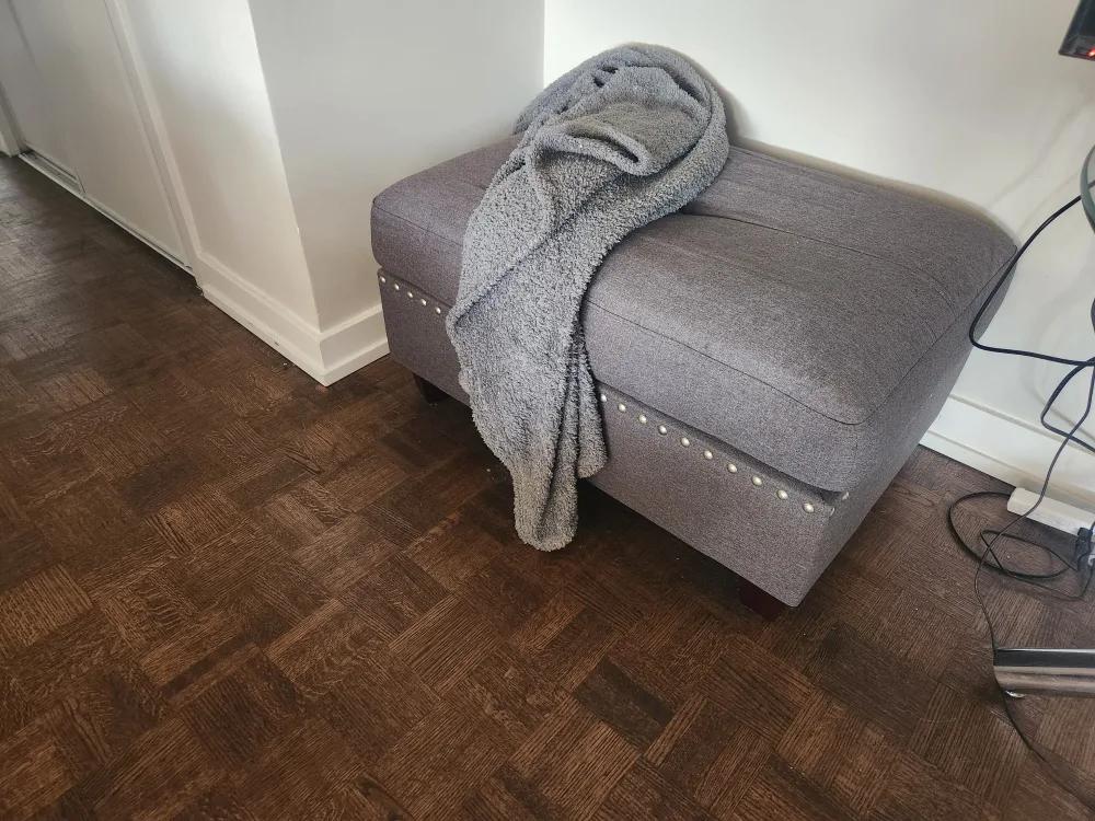 Grey Fabric Ottoman Footrest image indicator(2)