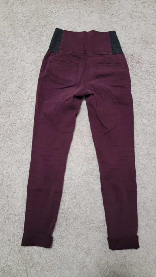 Burgundy High-Waisted Skinny Jeans - photo 4