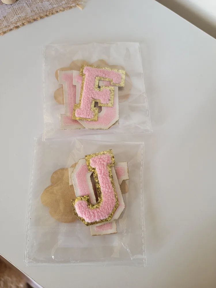 Pink and Gold Letter Iron-on Patches 🏈 image indicator(2)