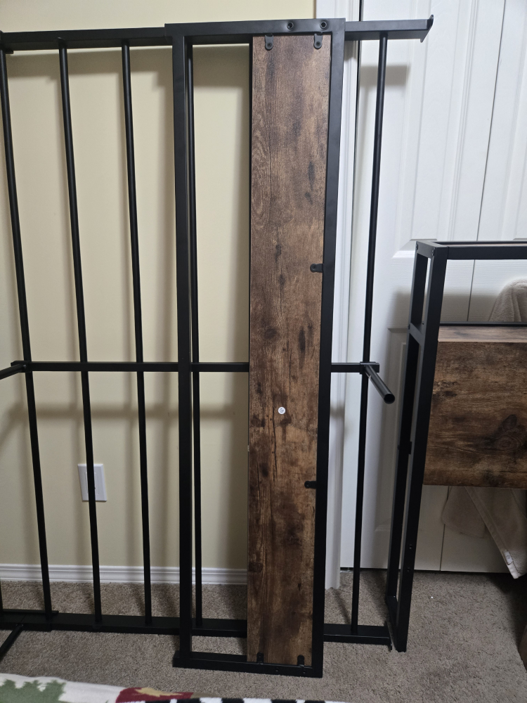 Full-Size Bed Frame with Two Drawers and Headboard Shelf - photo 2