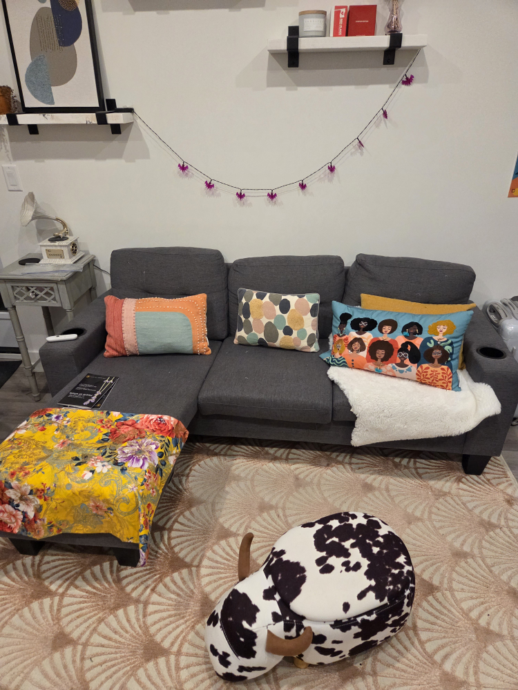 Grey L-Shaped Sectional Sofa - photo 2