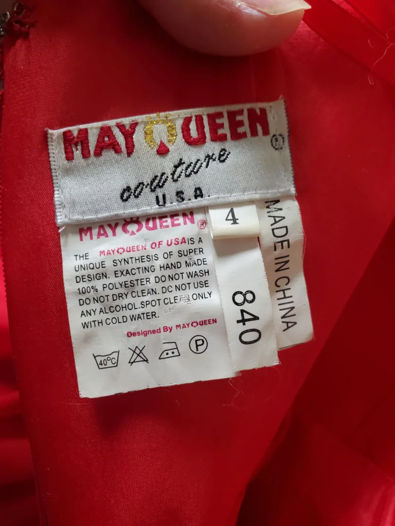 strapless red Long (Prom Dress) with Rhinestone Detail image indicator(9)