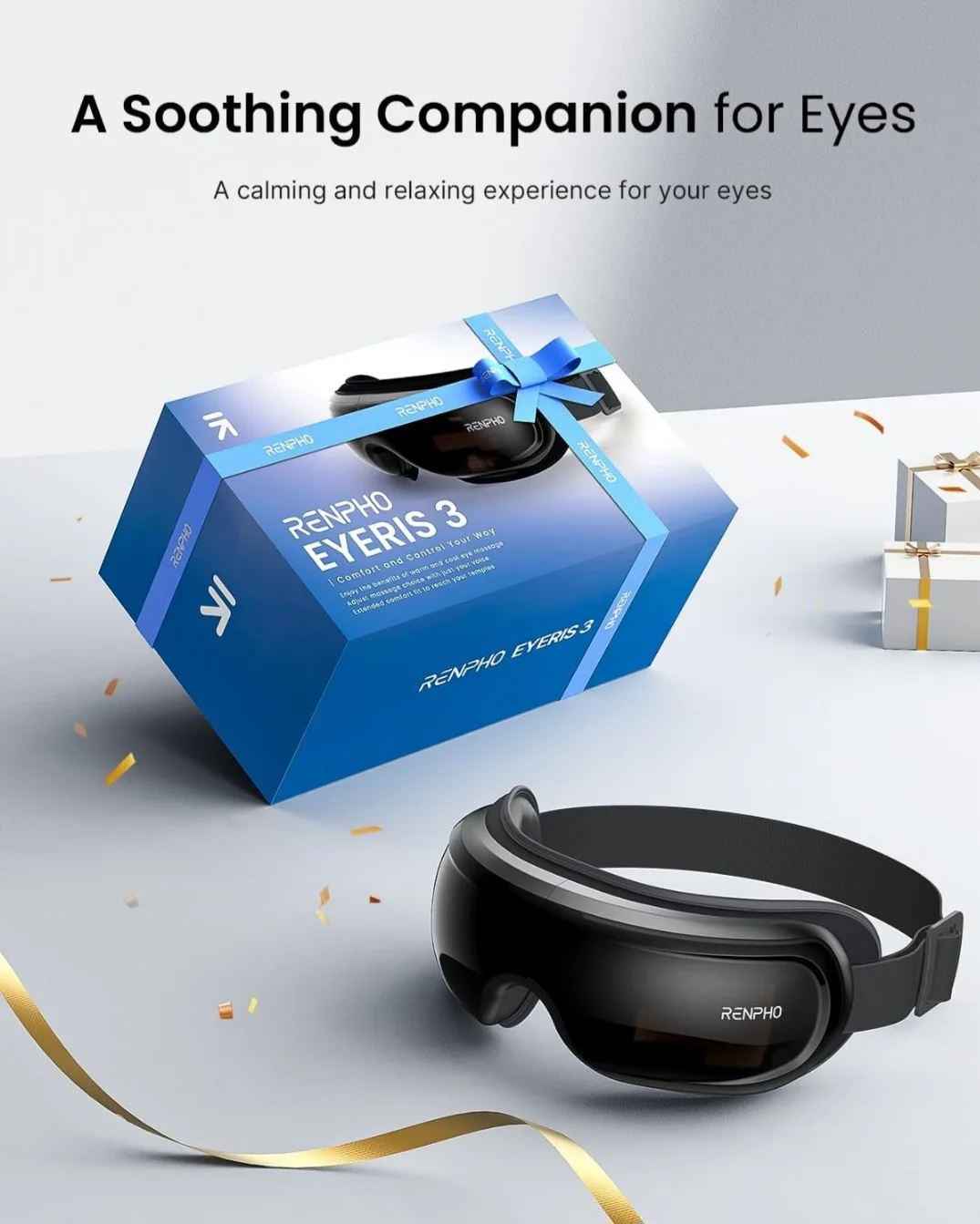 EYE MASSAGER - Bluetooth, Voice Control, Heat & Cooling Therapy image indicator(10)