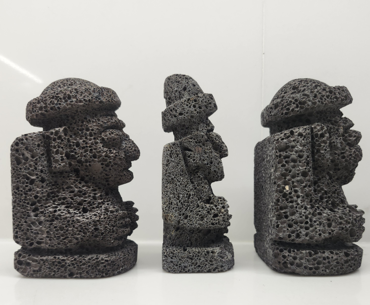 Three Volcanic Rock Statues - photo 4