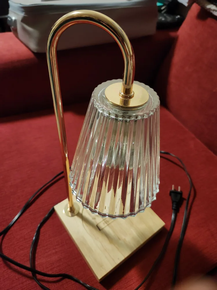 Unique Table Lamp with Wood Base image indicator(2)