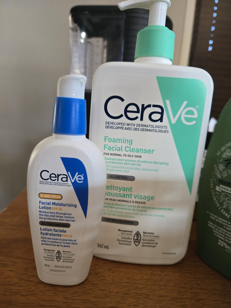 Free skincare shampoo and conditioner.