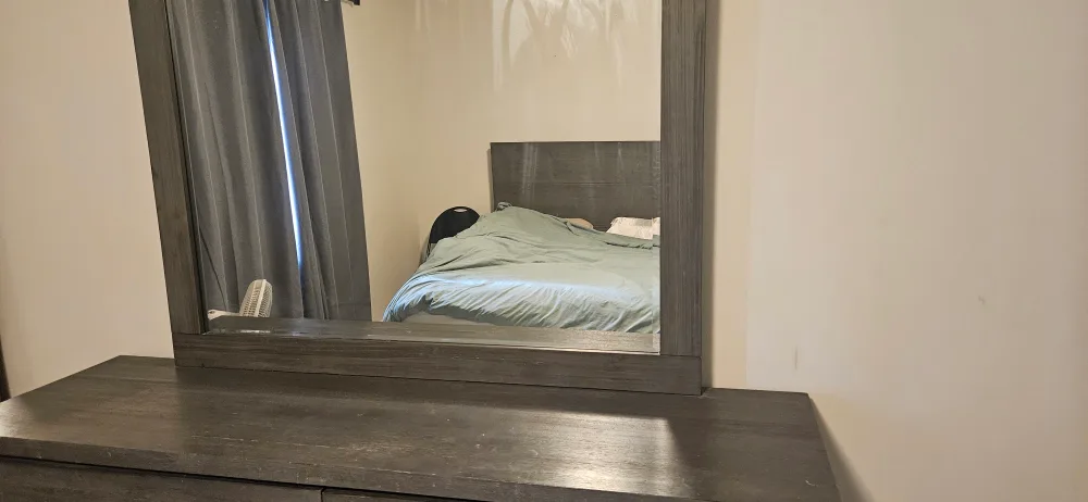 Grey 6-Drawer Dresser with Mirror image indicator(2)