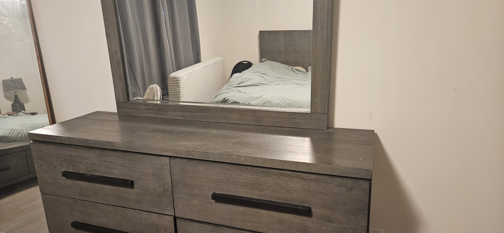 Grey 6-Drawer Dresser with Mirror - photo 4