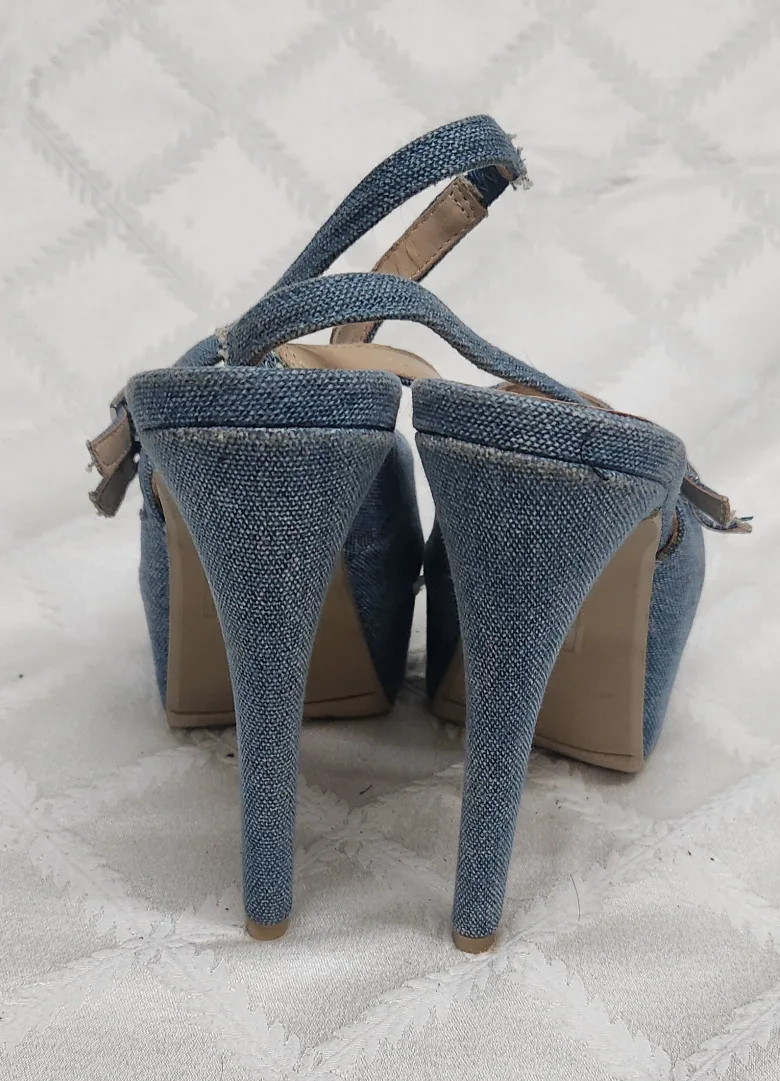 Shoedazzle Denim Platform Heels image indicator(3)