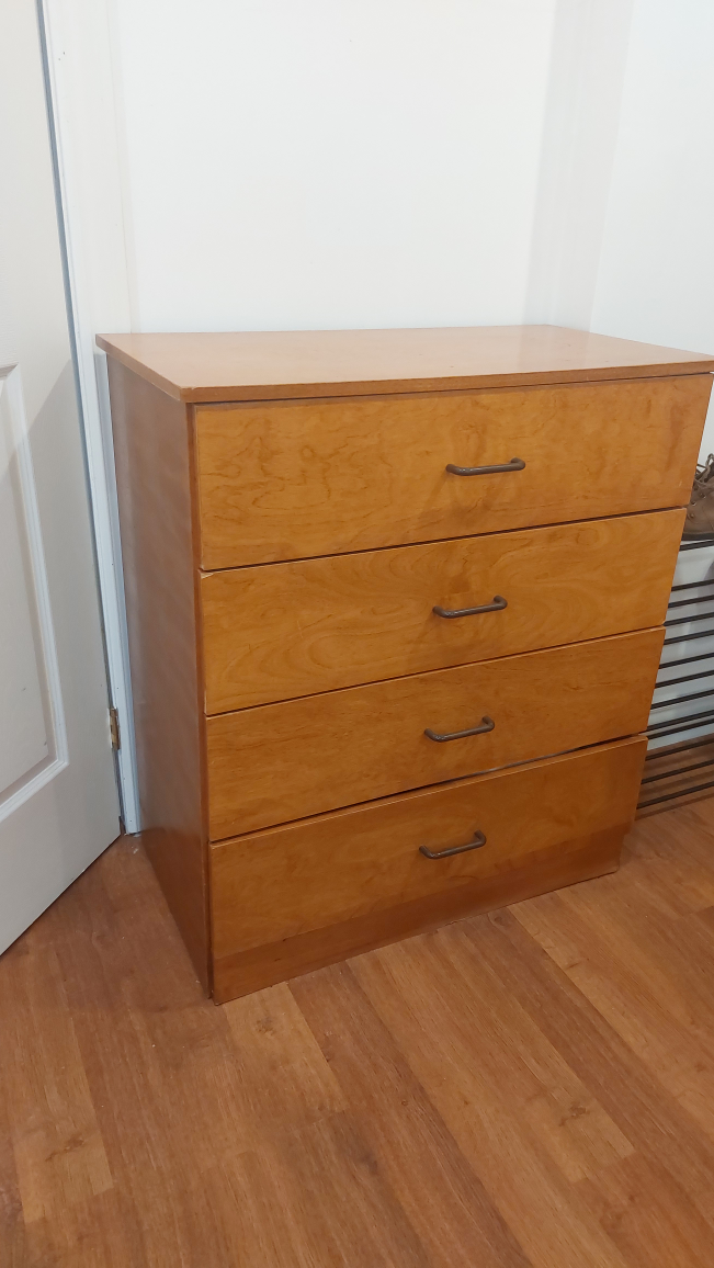 Vintage Four-Drawer Wooden Chest