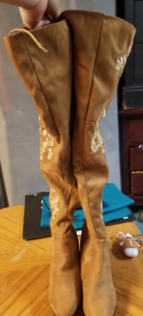 Women's Brown Floral boots 6.5 us new - photo 4