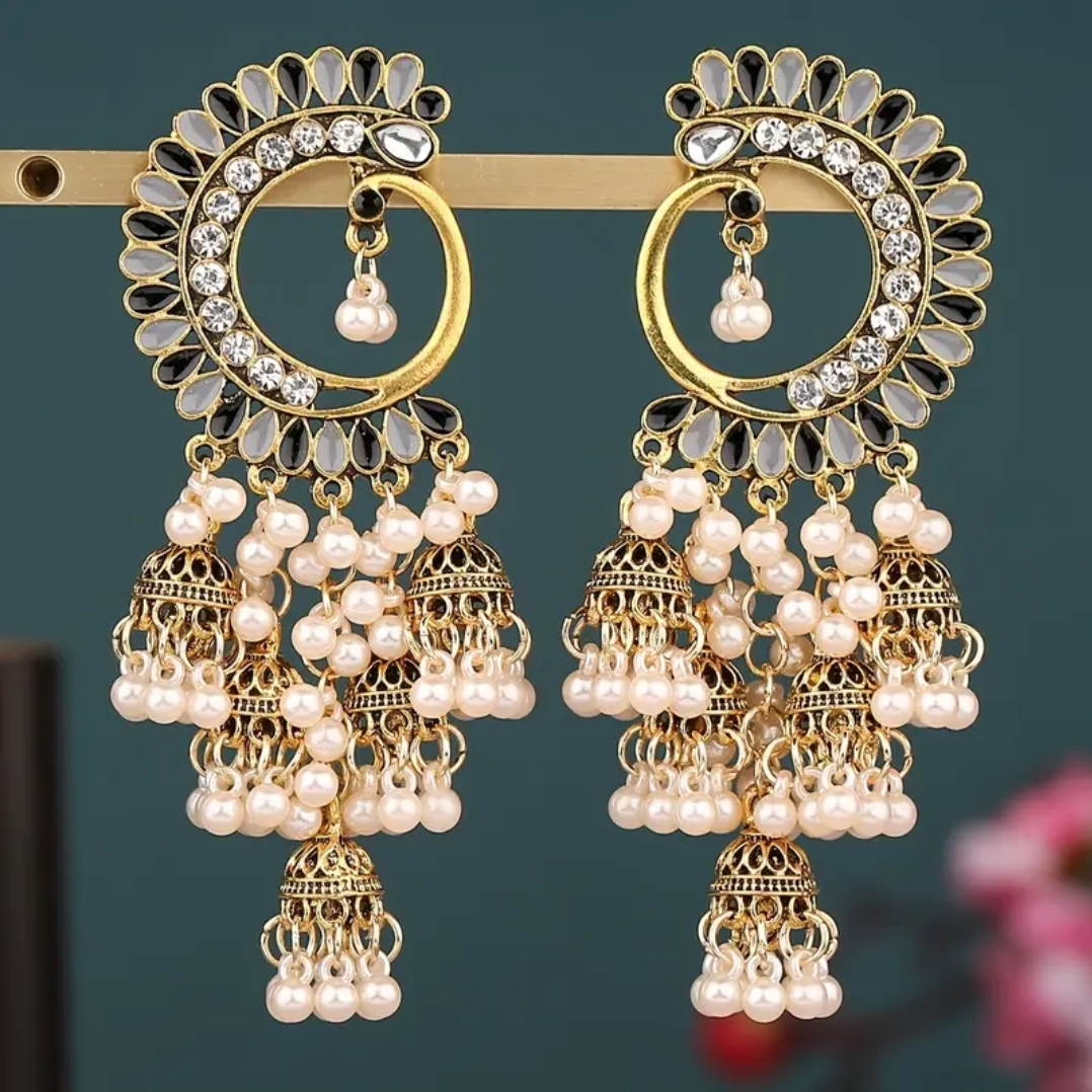Bohemian Jhumka Earrings - Set of 5 Pairs - photo 4