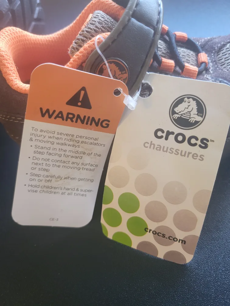 crock's toddler' Size 7 Brown and Orange Hiking Shoes image indicator(7)