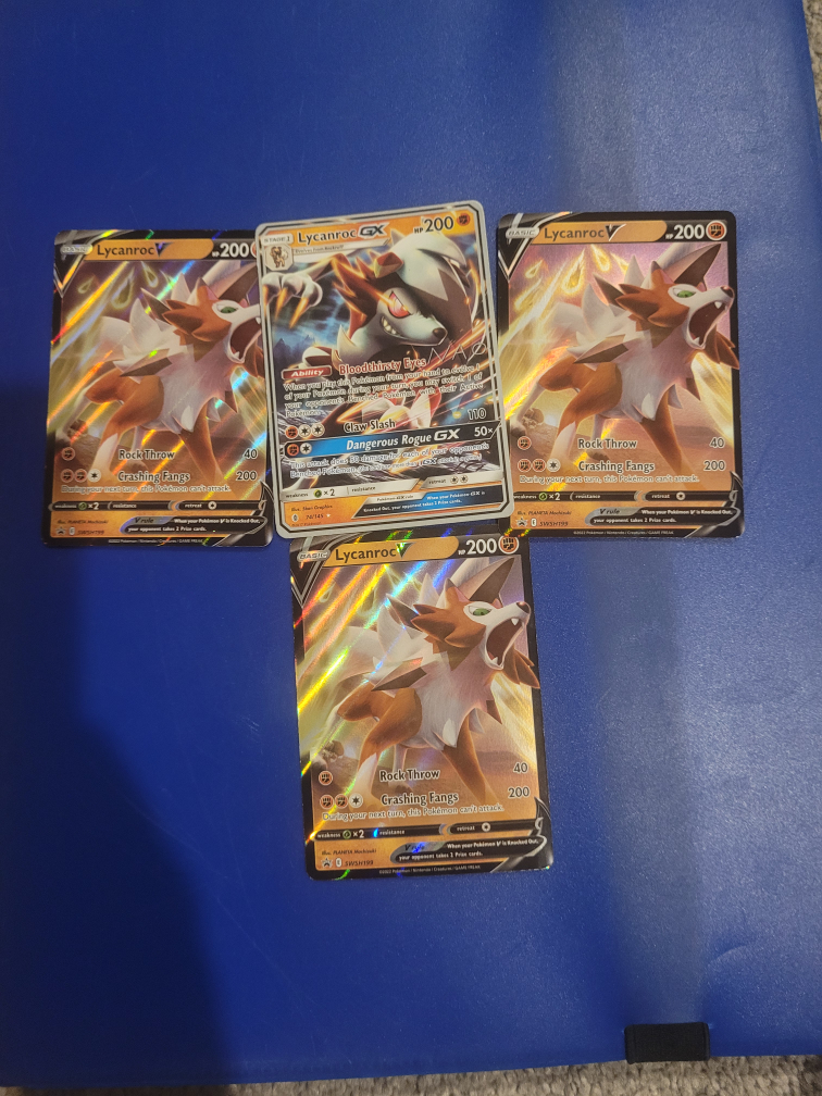 Four Lycanroc V Pokémon Cards